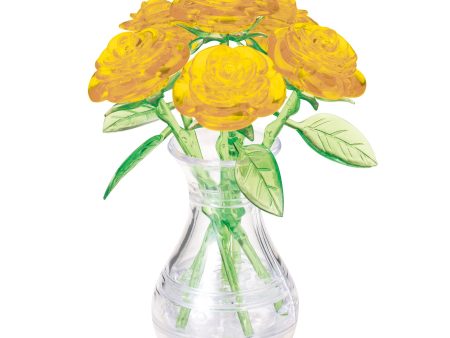 3D Yellow 6 Roses Crystal Puzzle Fashion