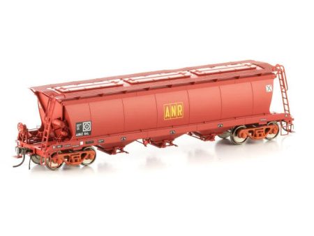 HO AHGX Grain Hopper, Red with ANR Box Logo & Red Bogies, 4 Car Pack Supply