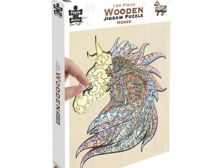 124pc Wooden Jigsaw Puzzle - Horse Cheap