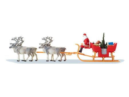 HO Christmas Sleigh with 4 Reindeer Hot on Sale