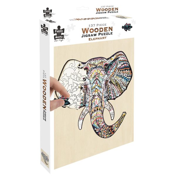 137pc Wooden Jigsaw Puzzle - Elephant on Sale