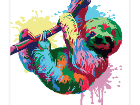 Premium Paint by Numbers Kit - Sloth In Splash Sale