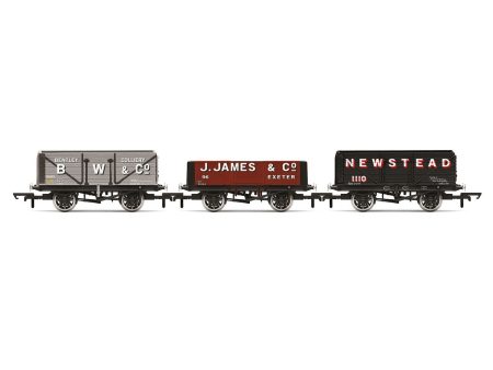 OO Triple Wagon Pack, B.W & Co, J. James & Co. & Newstead Colliery - Era 3 Hot on Sale